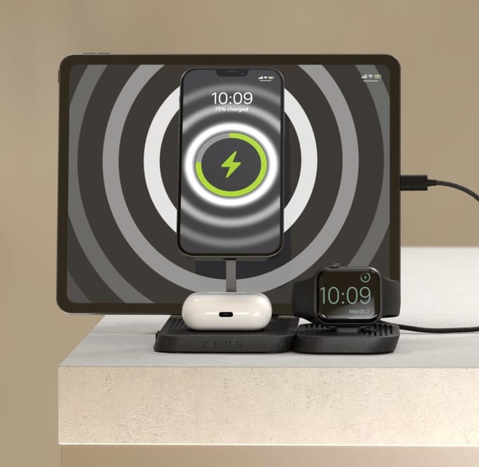 4-in-1 Modular Wireless Charger with iPad Charging Stand