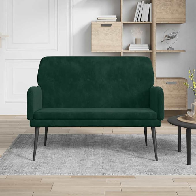 vidaXL - Bankje - 108x79x79 - cm - fluweel - donkergroen
