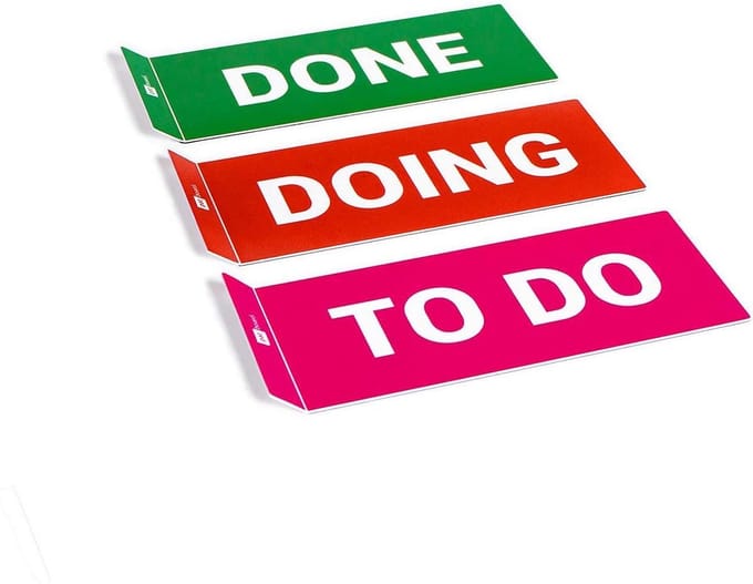Herschrijfbare whiteboard magneten | Kolomkaarten | Maak je eigen planbord! | Voor methodes Scrum en Kanban