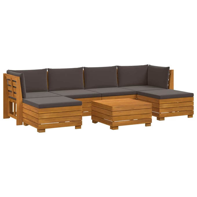 vidaXL - 7 - st - Buiten - bank - set - Massief - Acacia - Hout - Bruin