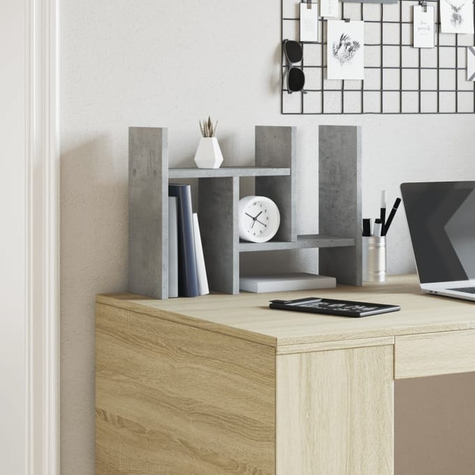 vidaXL - Bureau - organiser - 34,5x15,5x35,5 - cm - bewerkt - hout - betongrijs