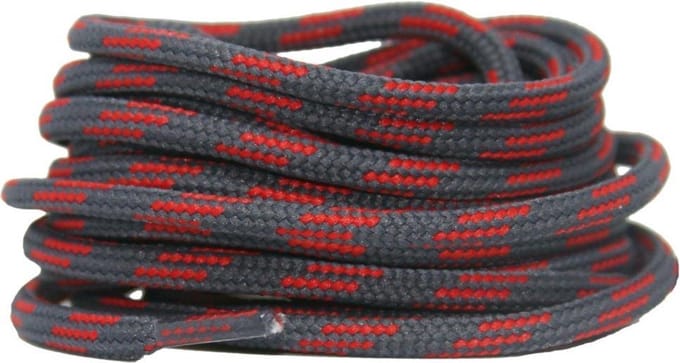 Wandel-/Bergschoen veters Grijs/Rood 90cm - Rond