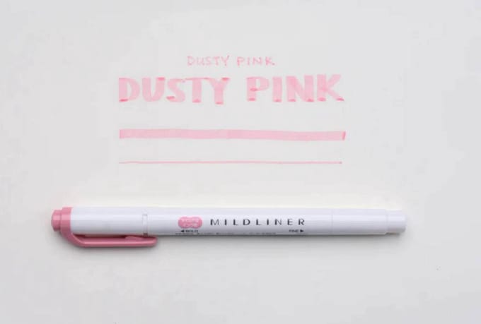 Zebra Mildliner Double-Sided Highlighter - Fine / Bold – Mild Dusty Pink / WKT7-MDP