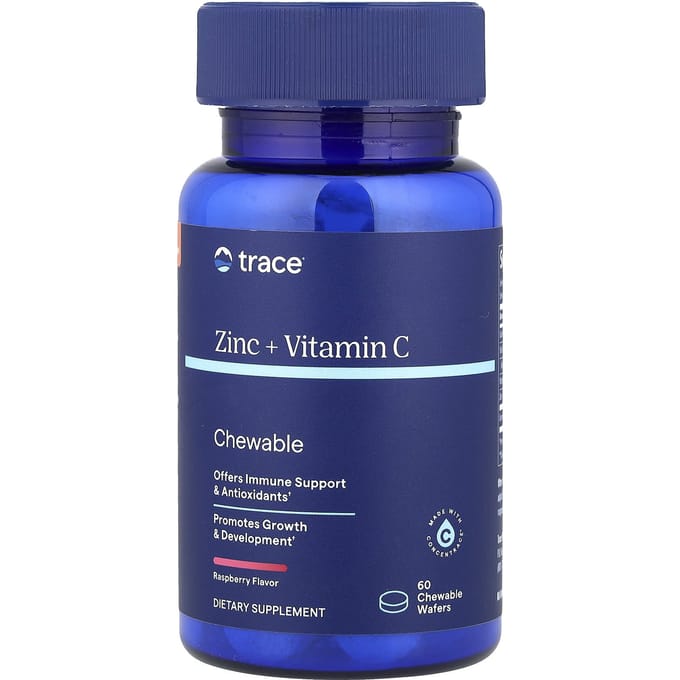 Oligoélément, zinc + vitamine C à croquer, framboise, 60 gaufrettes à croquer