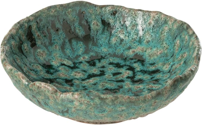 J-Line plateau Decoratief Naga - keramiek - azuur/bruin - medium
