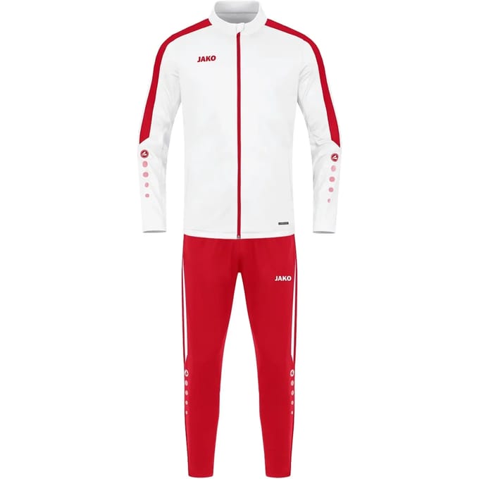 Jako Power Polyesterpak Kinderen - Wit / Rood | Maat: 128