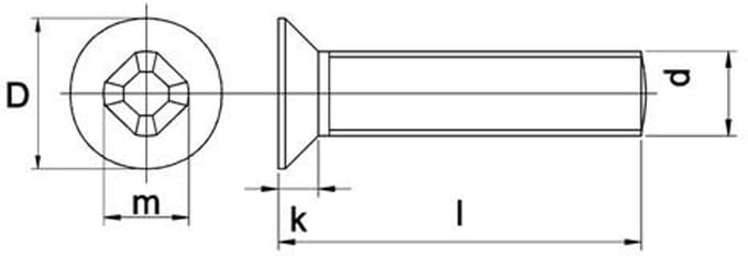 Metaalschroef Din965Ph M4X50Mm Vk RVS A2 - 200 stuks