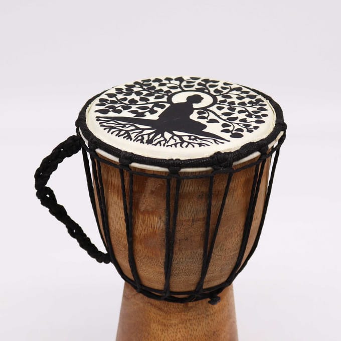 Handgemaakte Djembé-Trommel - Met Brede Bovenkant - 25x13cm