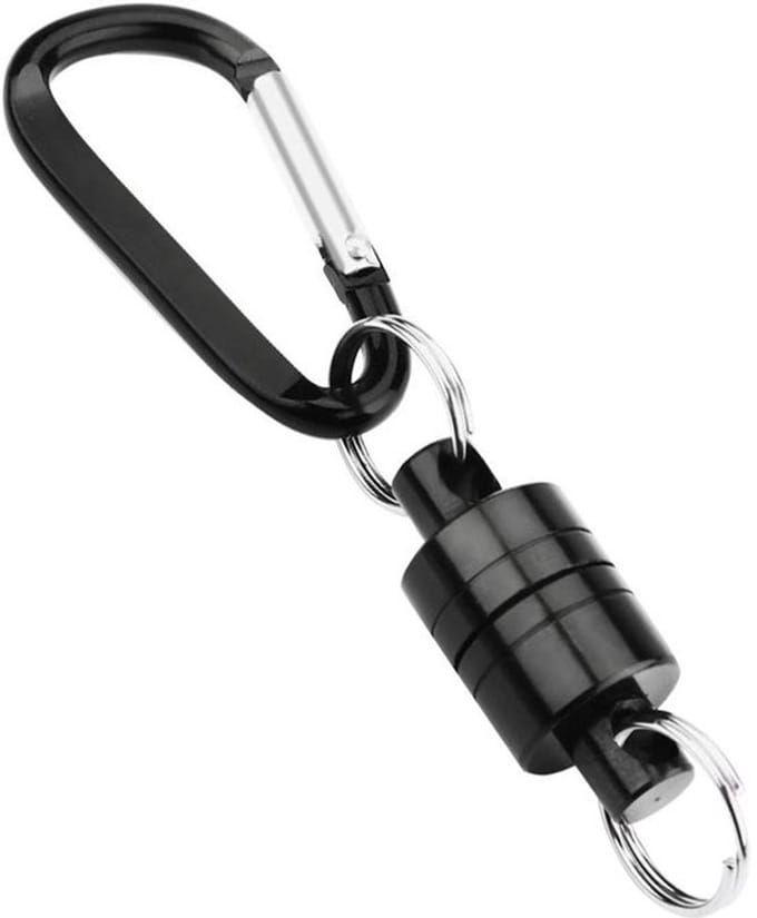 Allecto - Magnetische sleutelhanger - D-vormige karabijnhaak - Zwart