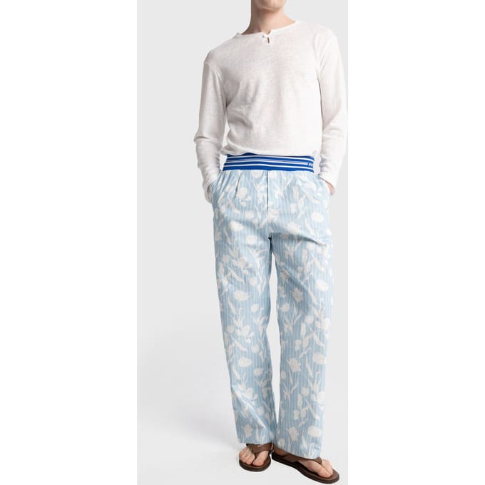 Heren Katoenen Bloemige Breipantalon