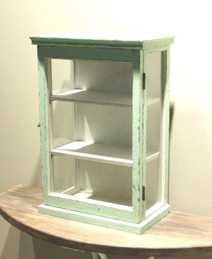 Vitrinekastje groen 42x23,5x62cm