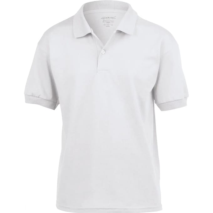 Gildan - DryBlend Kinder Polo - White maat S (116/128)
