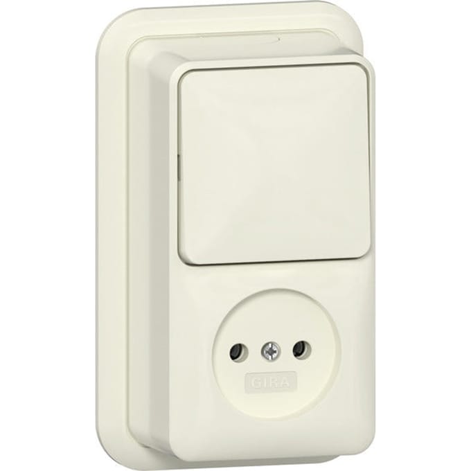 Combinatie Wipschakelaar/Wandcontactdoos Zonder Randaarde - 2-Polig - 16 A - 250 V