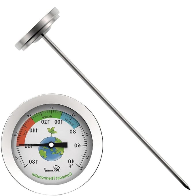 Bodemthermometer - Grondmeter - Compost Meten - Roestvrij Staal - 25.7 Centimeter - Veelkleurig