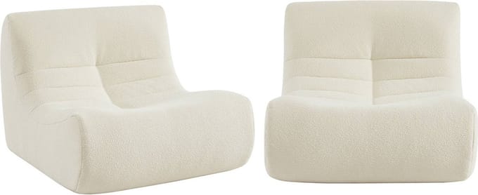 sweeek - Set van 2 fauteuils boucléstof sokol 1 zitplaats