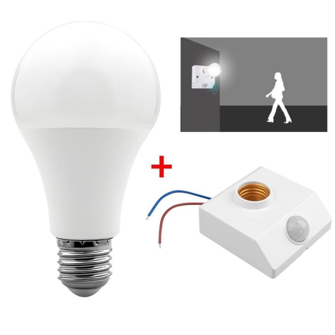 Ampoule E27 avec détecteur de mouvement PIR Douille E27 Convertisseur de douille Ampoule LED E27 Base de lampe Interrupteur intelligent Porte-lampe