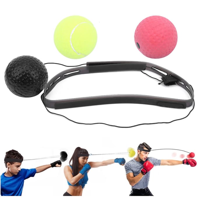 Boksen Reactiebal Sanda Trainingsuitrusting Siliconen Vochtafvoerende Hoofdband PU Rubberen Bal pink