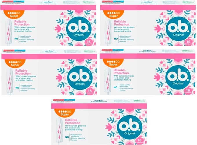 o.b. - Tampons - Super - Reliable Protection - 16st x 5