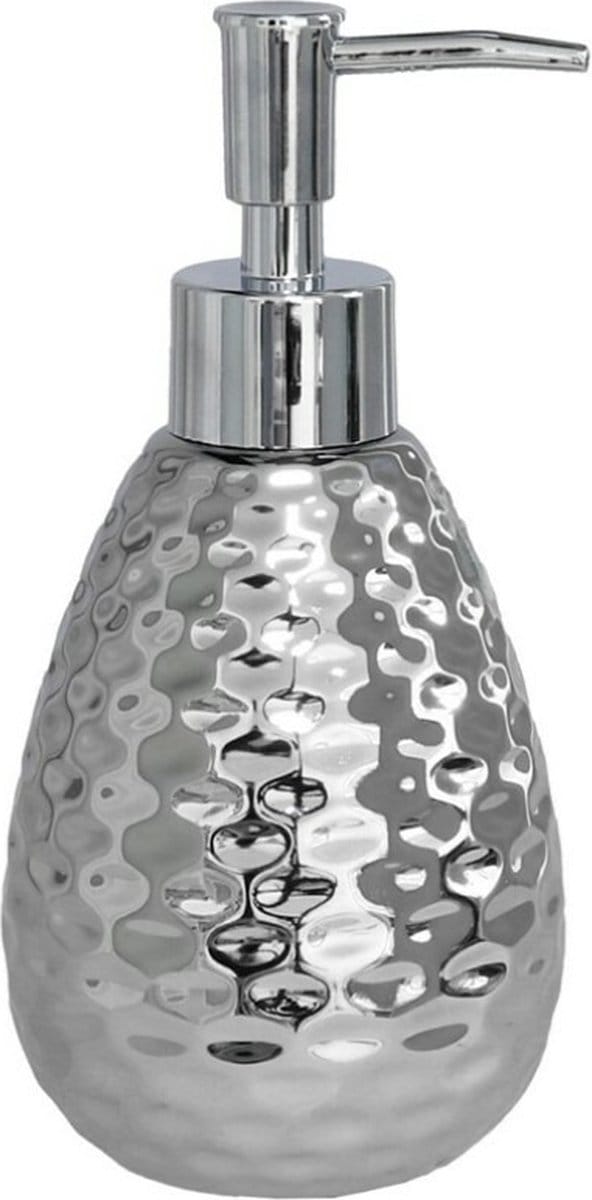 Berilo Zeeppompje/dispenser - zilver - glanzend - metaal - 8 x 17 cm
