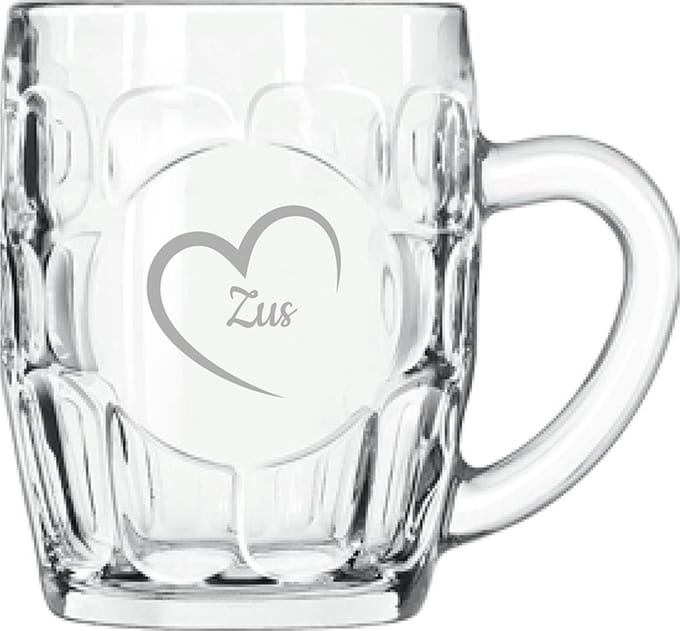 Gegraveerde Bierpul 55cl Zus met hartje