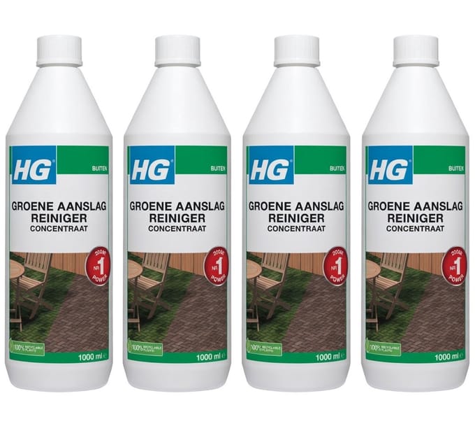 HG groene aanslagreiniger concentraat 1L 9374N - 4 stuks + KD Handschoenen