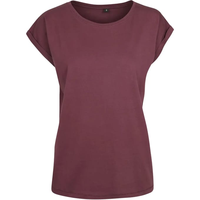 Build Your Brand - Extended Shoulder Dames T-shirt - Cherry maat L