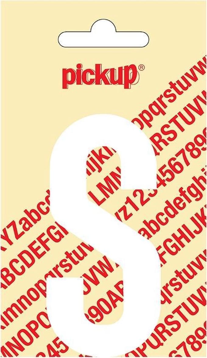 Pickup plakletter Nobel 90 mm wit S - 31012090S