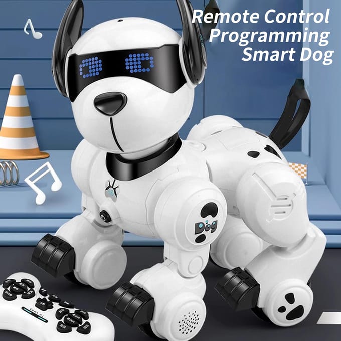 Afstandsbediening programmeren Smart Dog Robotic Patrouillehond Programmeerbare afstandsbedieninghond wit