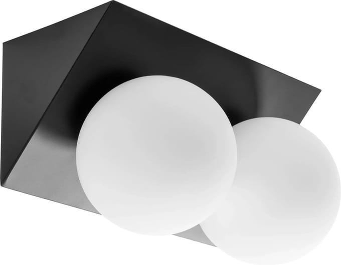 TooLight Zwarte wandlamp - 2 lichtpunten - elegant design - glas en metaal - compact formaat