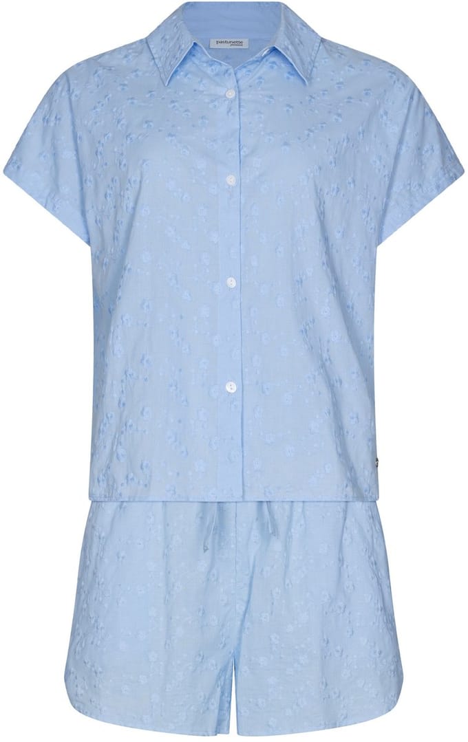 Pastunette Premium - Shortama- Skyway - Katoen - Blauw - Knoopsluiting - Maat 40