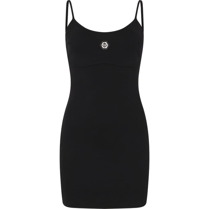 Cotton Rib Short Tank Dress Crystal Hexagon