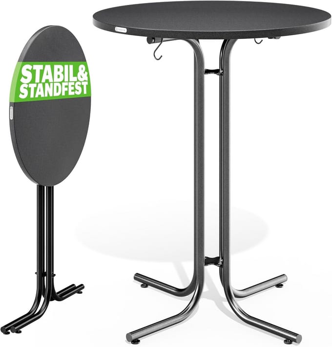 Inklapbare Hoge Bartafel Rond 110cm Verstelbare Poten Binnen Buiten