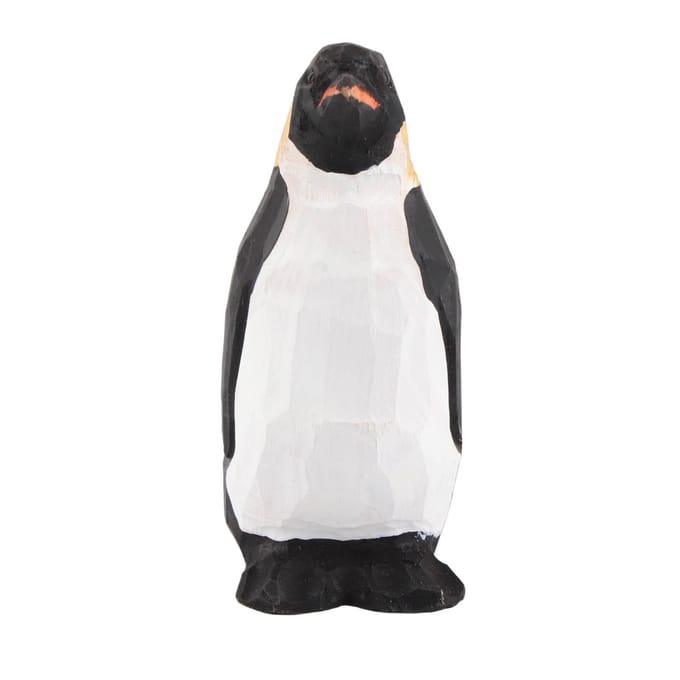 Statue de Pingouin en Bois Image Mignonne et Vive Peinte à la Main Figurine de Pingouin Exquise Décor de Pingouin pour white