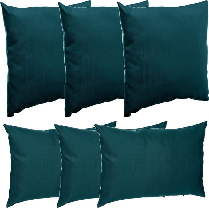 Hesperide Bank/sier/tuin kussens - binnen/buiten - 6x stuks - emerald groen - in 2 formaten