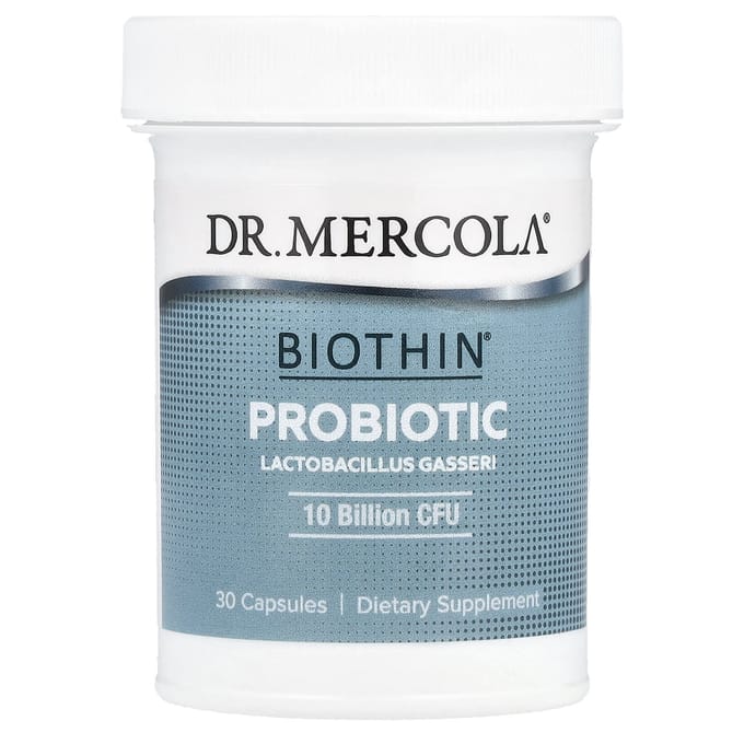 Dr. Mercola, Biothin Probiotique, Lactobacillus Gasseri, 10 milliards d'UFC, 30 gélules