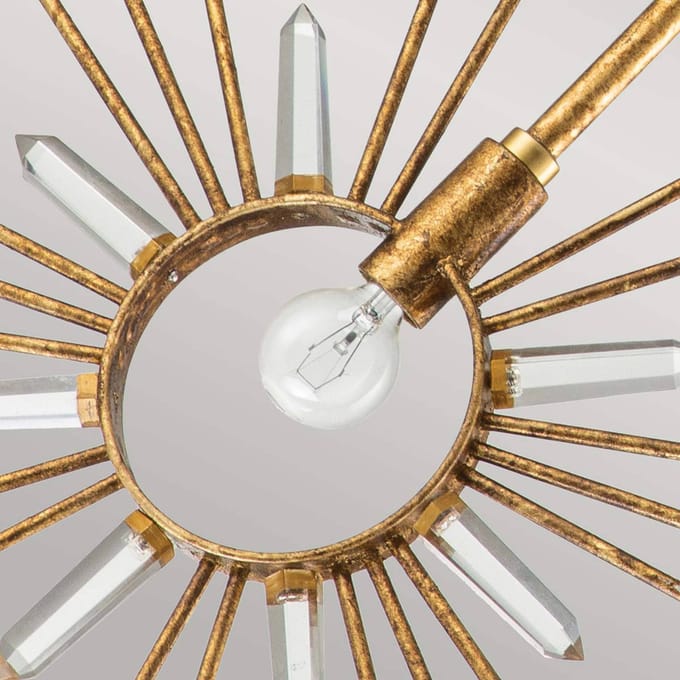 Gilded Nola LED Hanglamp Sun King | 1X E27 Max 60W | Dimbaar | Gold Leaf