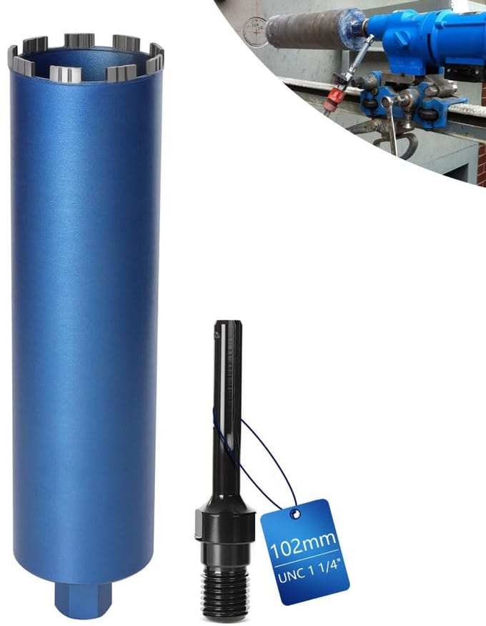 Diamantboorkroon 102 mm SDS-MAX Adapter voor Beton en Metselwerk
