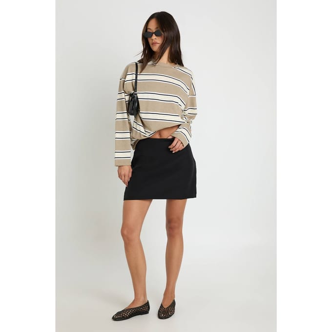 boohoo Dames Tall Basic Geweven Minirok | Black | Maat: 14