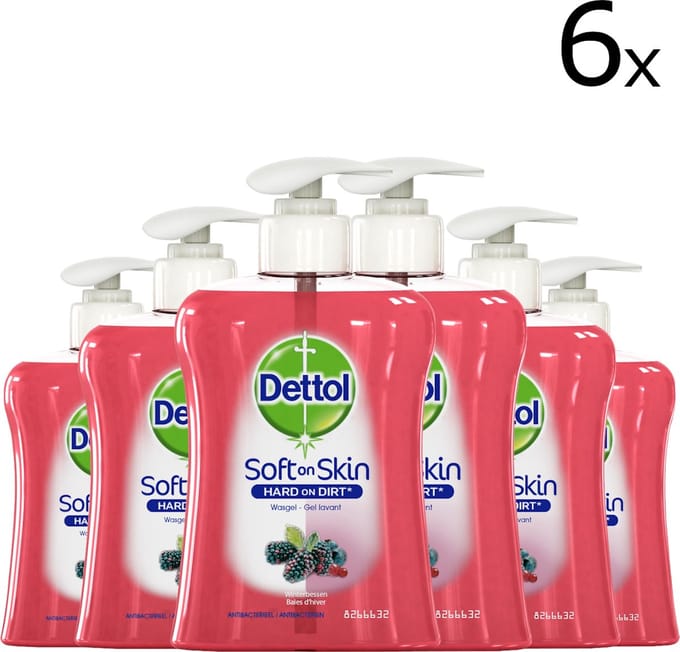 Dettol - Handzeep - Winterbessen - 250ml x6 - Grootverpakking