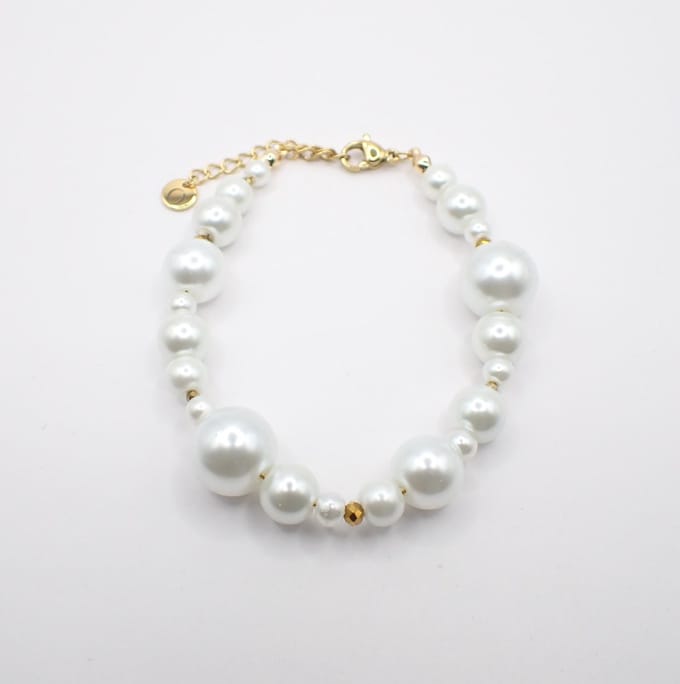 Colure® armband glasparels met facet kraaltjes goud