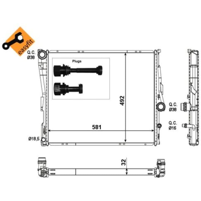 Radiator, motorkoeling NRF 53117