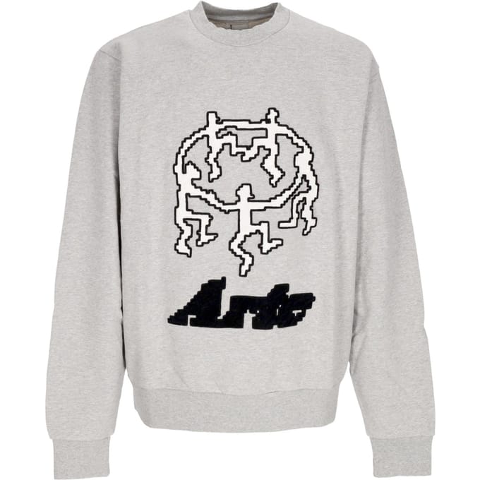 Lichtgewicht herensweatshirt met ronde hals Pixel Dancer Texture Emb Crewneck grijs