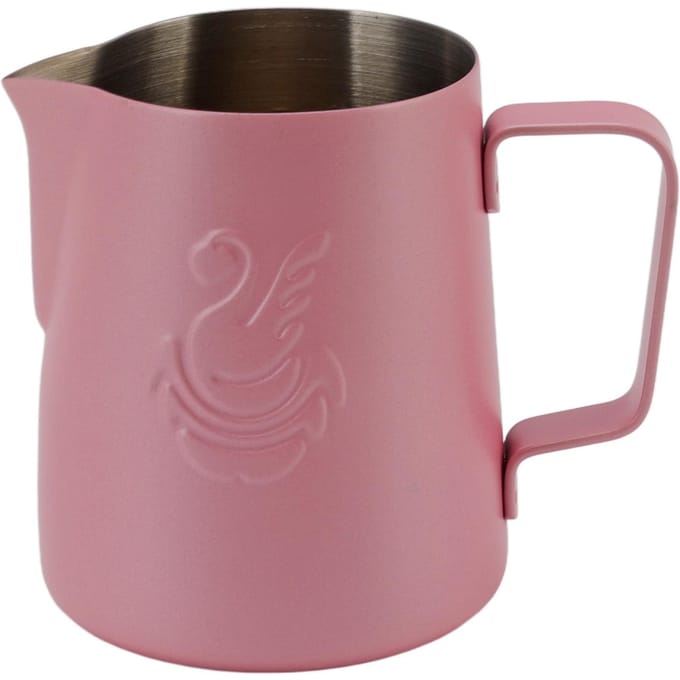 Melkopschuimkan Multifunctioneel 304 Roestvrij Staal Koffie Stoomkan met Handvat voor Melk L roze