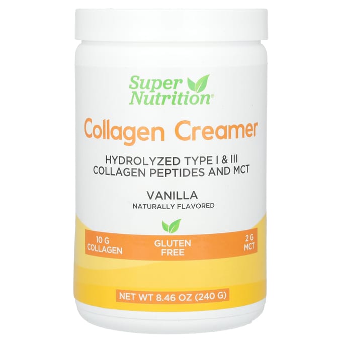 Super Nutrition, Collageen Creamer, Vanillesmaak, 240 gram (240 gram)
