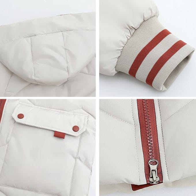 Donsjack Dames Winterkleding Koreaans Los Katoengevoerd Jack Dik Brood Gevoerde Jas Capuchon Gewatteerd Jack S beige