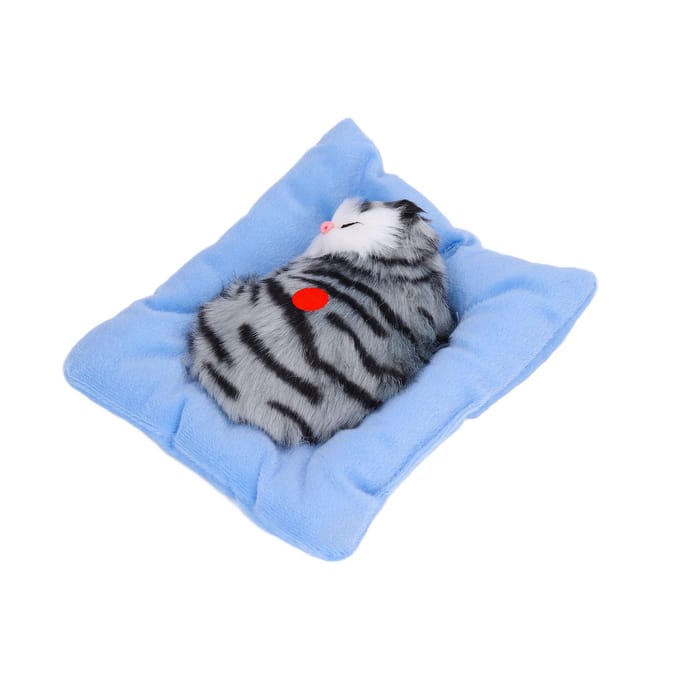 Nep Katten Slapende Kitten Pop Speelgoed Simulatie Slapende Kat Op Kussen Interactief Huisdierspeelgoed met Geluid gray