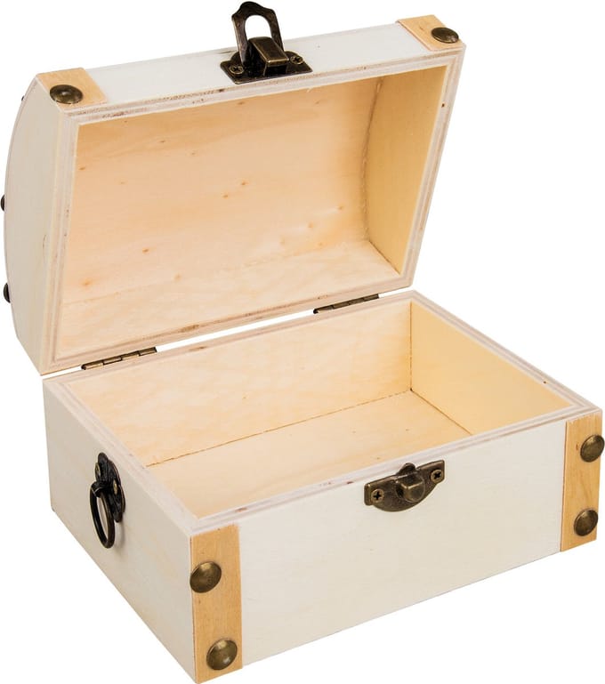 Rayher Hobby kistje/box - hout - met sluiting en deksel - 13 x 10 x 8 cm - opbergen