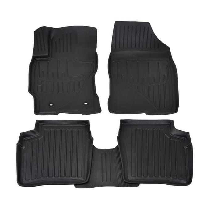 Tapis de sol 3D - SCOUTT - Toyota Prius 2003-2009 - Caoutchouc Premium - Résistant à l'eau - Sur mesure noir