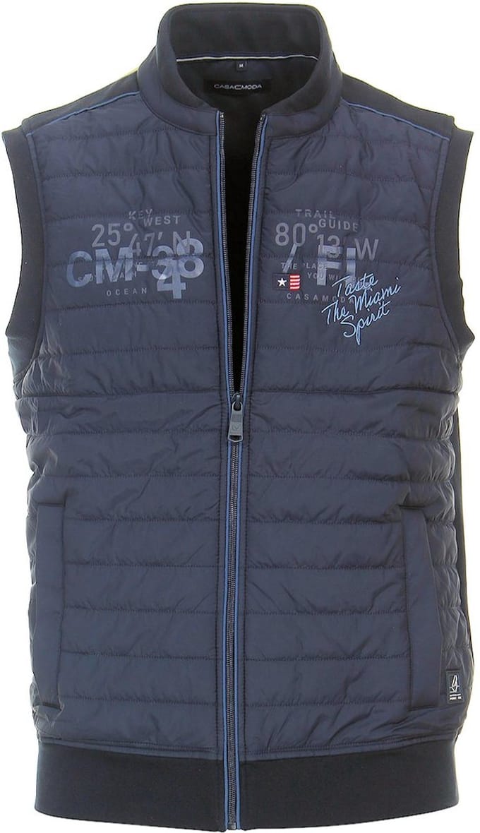 Casa Moda Miami Bodywarmer Opstaande Kraag Blauw - XL