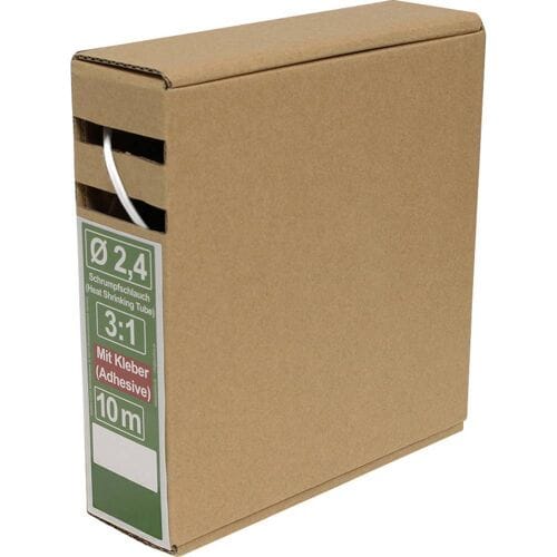 Quadrios 25CA485 Krimpkous met lijm Wit 2.4 mm 0.8 mm Krimpverhouding:3:1 10 m
